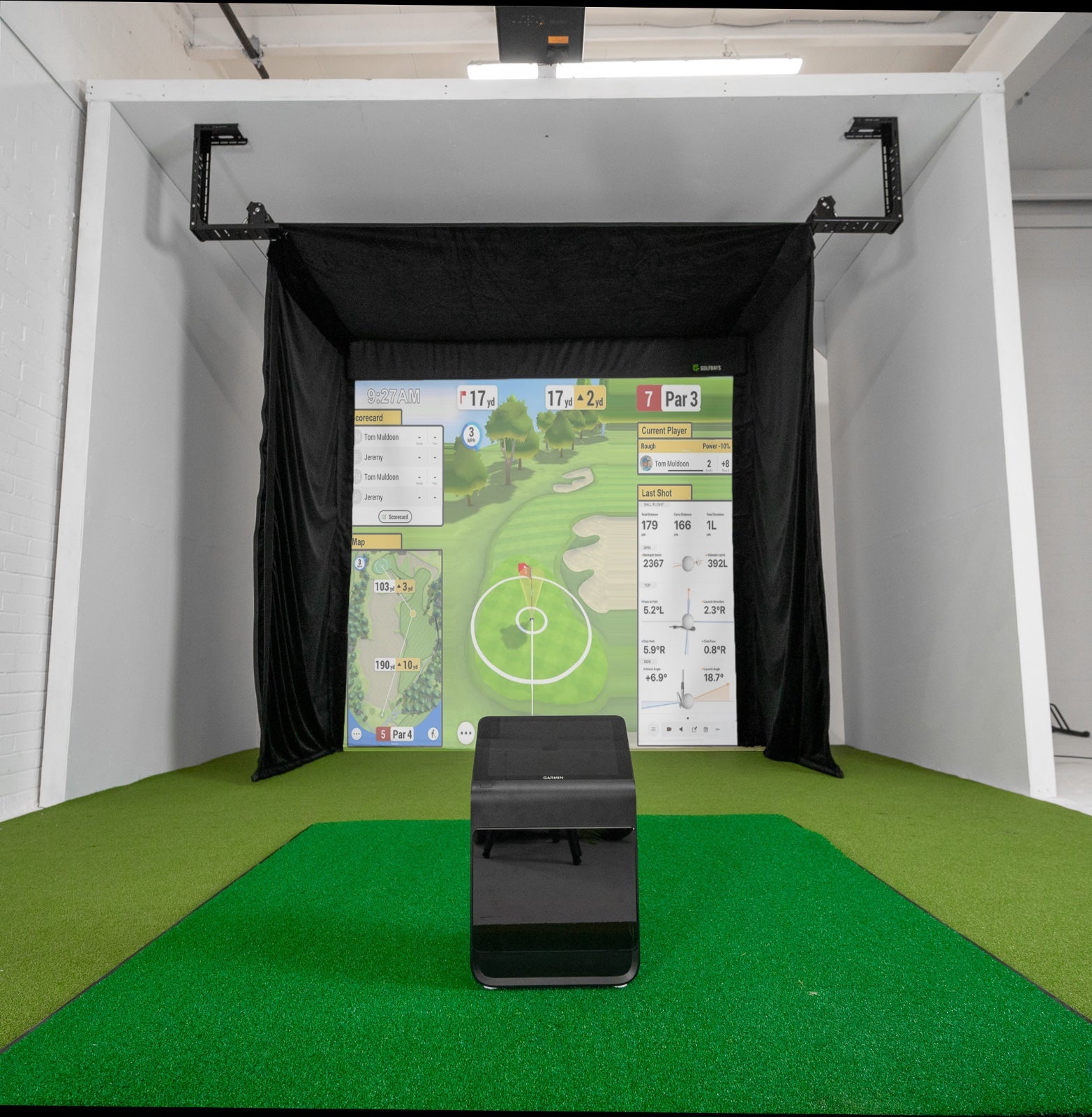 Garmin R50 Retractable Simbox Home Golf Simulator Package